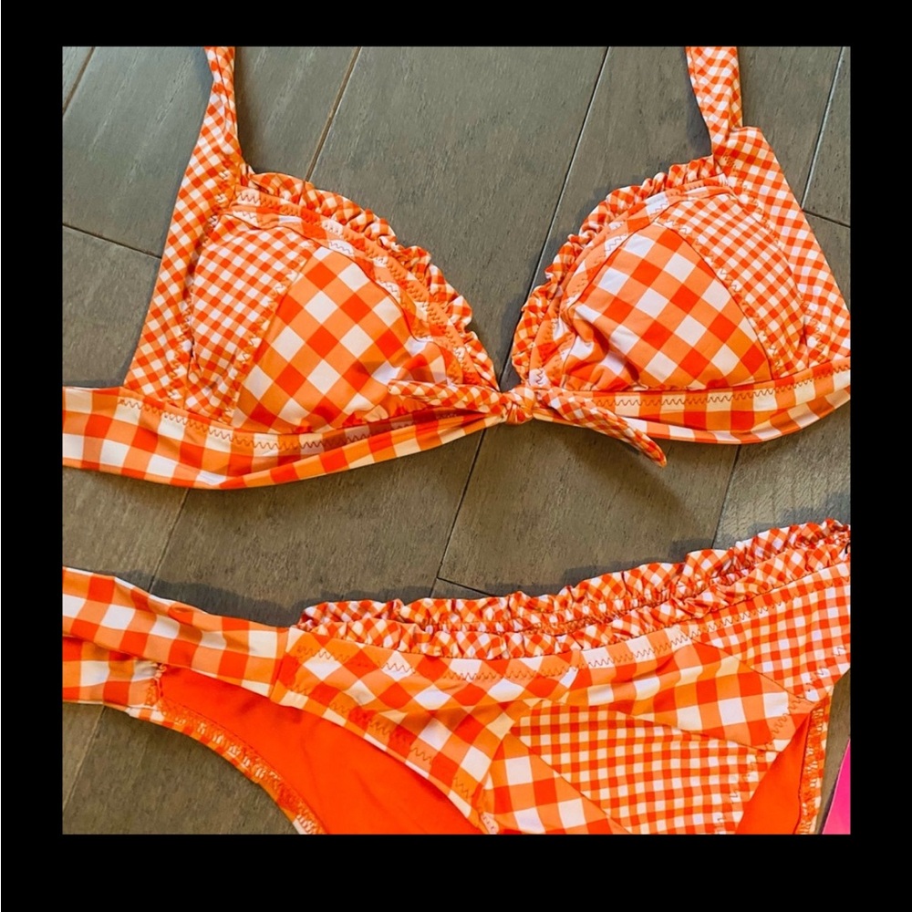 BETSY JOHNSON - Orange/White Bikini Set - Picture 2 of 4
